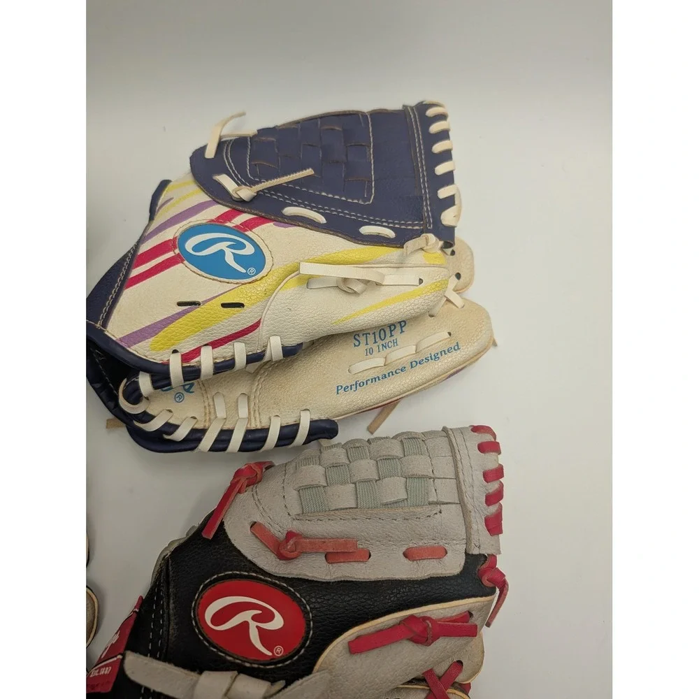 Rawlings Youth Baseball Glove Lot 4pc MT95GB ST10PP RBG155B Right Hand Throw